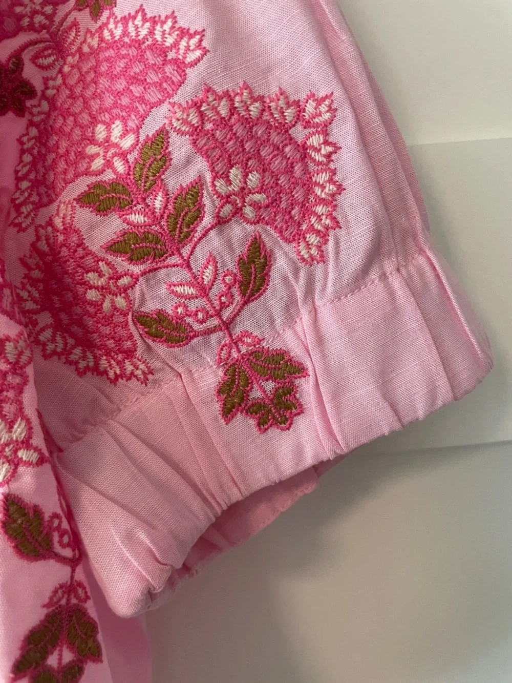 THML Pink Floral Quinn Short-Sleeve Button Front Top - Picture 5 of 10